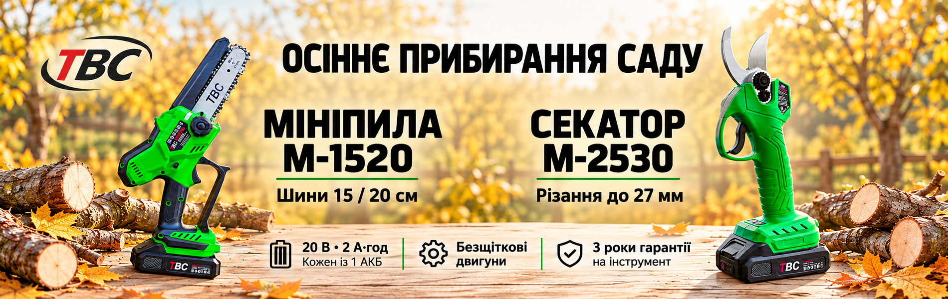 Банер TBC: пила секатор